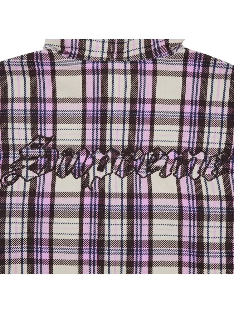Рубашка Supreme Printed Hooded Flannel Shirt — изображение 3 из 3, розовый