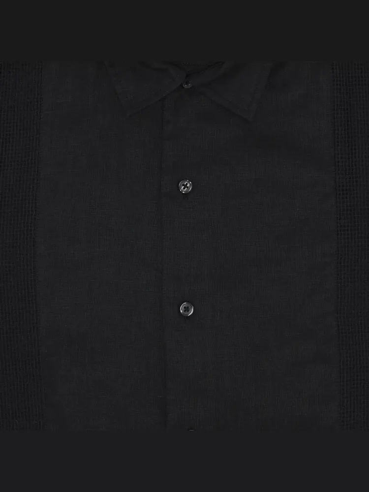 Рубашка Supreme Mesh Panel Linen Short-Sleeve Shirt — изображение 3 из 3, черный