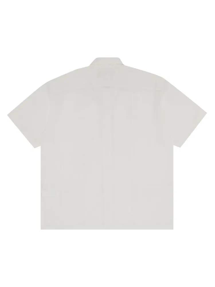 Рубашка Supreme Mesh Panel Linen Short-Sleeve Shirt — изображение 2 из 3, белый