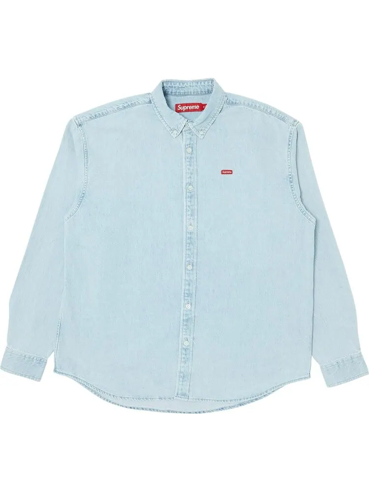 Рубашка Supreme Small Box 'Washed Blue' — изображение 1 из 2, синий