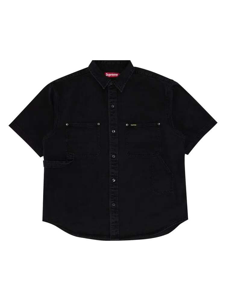 Рубашка Supreme Loose Fit Short-Sleeve Denim Painter Shirt — изображение 1 из 3, черный
