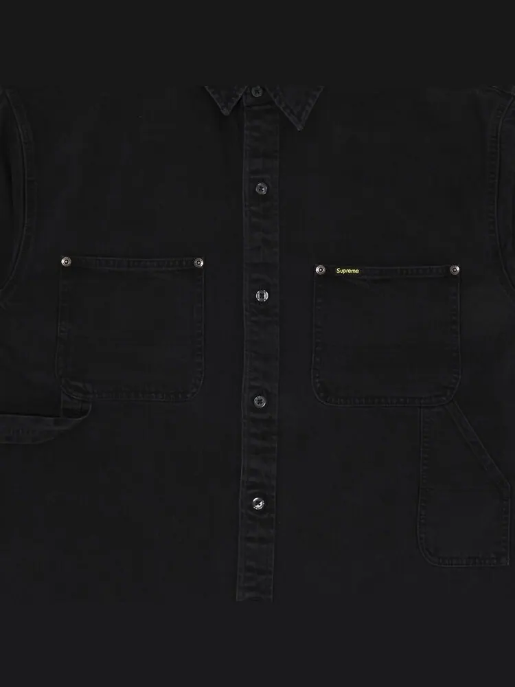 Рубашка Supreme Loose Fit Short-Sleeve Denim Painter Shirt — изображение 3 из 3, черный