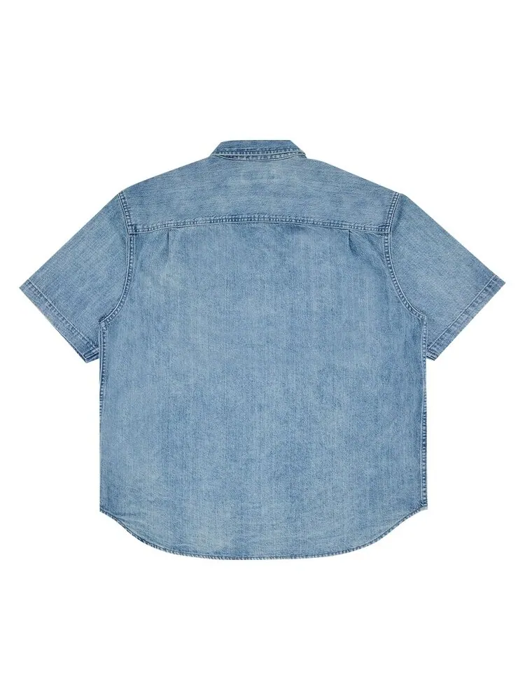 Рубашка Supreme Loose Fit Short-Sleeve Denim Painter Shirt — изображение 2 из 3, синий