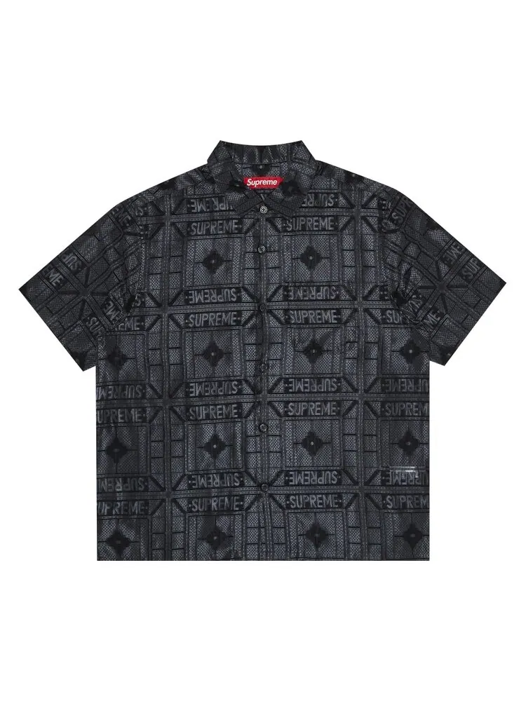 Рубашка Supreme Tray Jacquard Short-Sleeve Shirt — изображение 1 из 3, черный