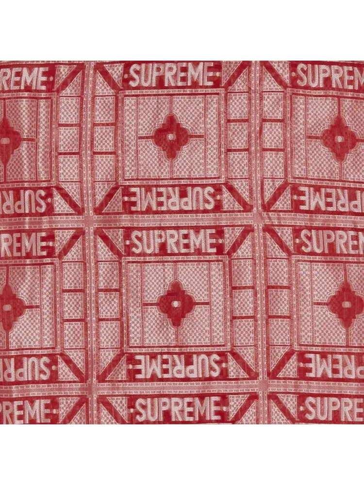 Рубашка Supreme Tray Jacquard Short-Sleeve Shirt — изображение 3 из 3, красный