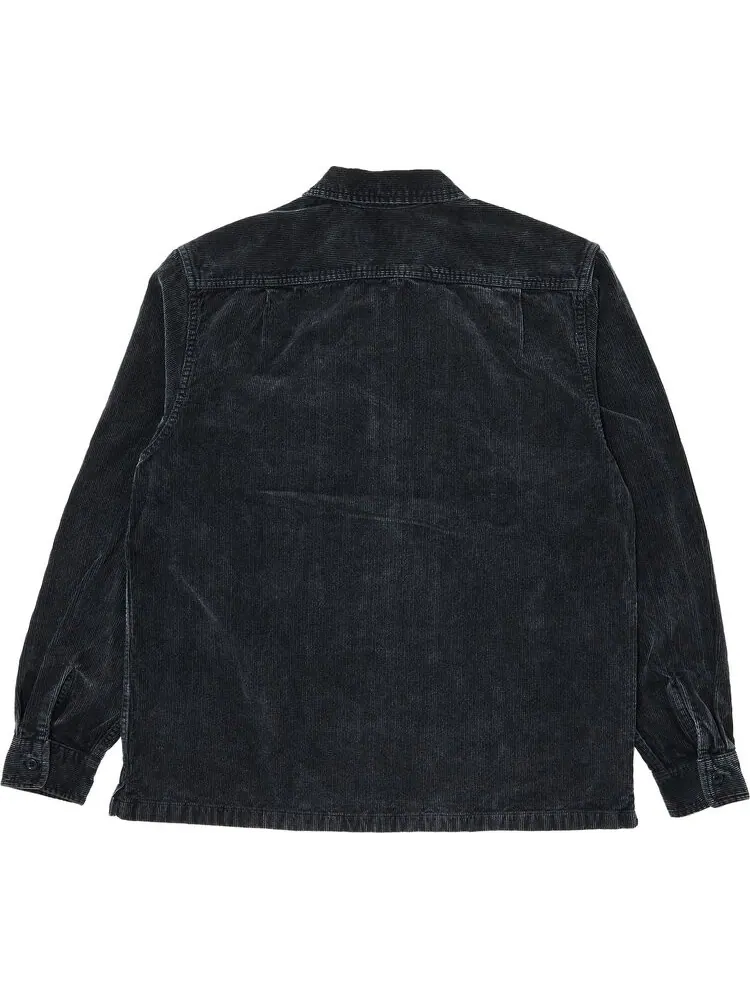 Рубашка Supreme Washed Corduroy Zip Up 'Black' — изображение 2 из 3, черный