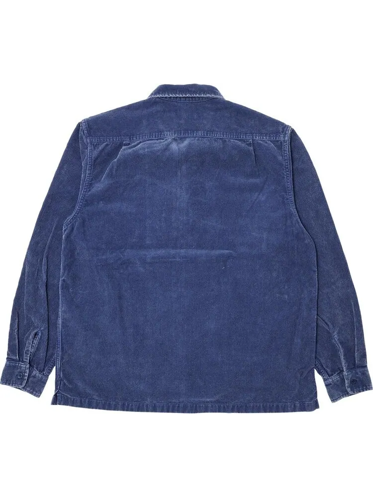 Рубашка Supreme Washed Corduroy Zip Up 'Blue' — изображение 2 из 3, синий