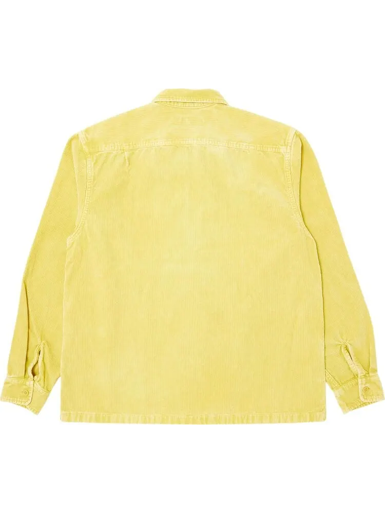 Рубашка Supreme Washed Corduroy Zip Up 'Yellow' — изображение 2 из 3, желтый
