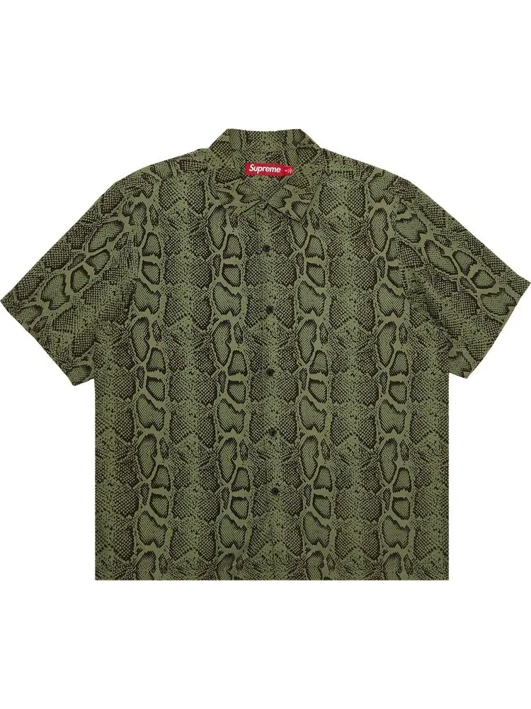 Рубашка Supreme Snake Short-Sleeve 'Olive' — изображение 1 из 3, зеленый