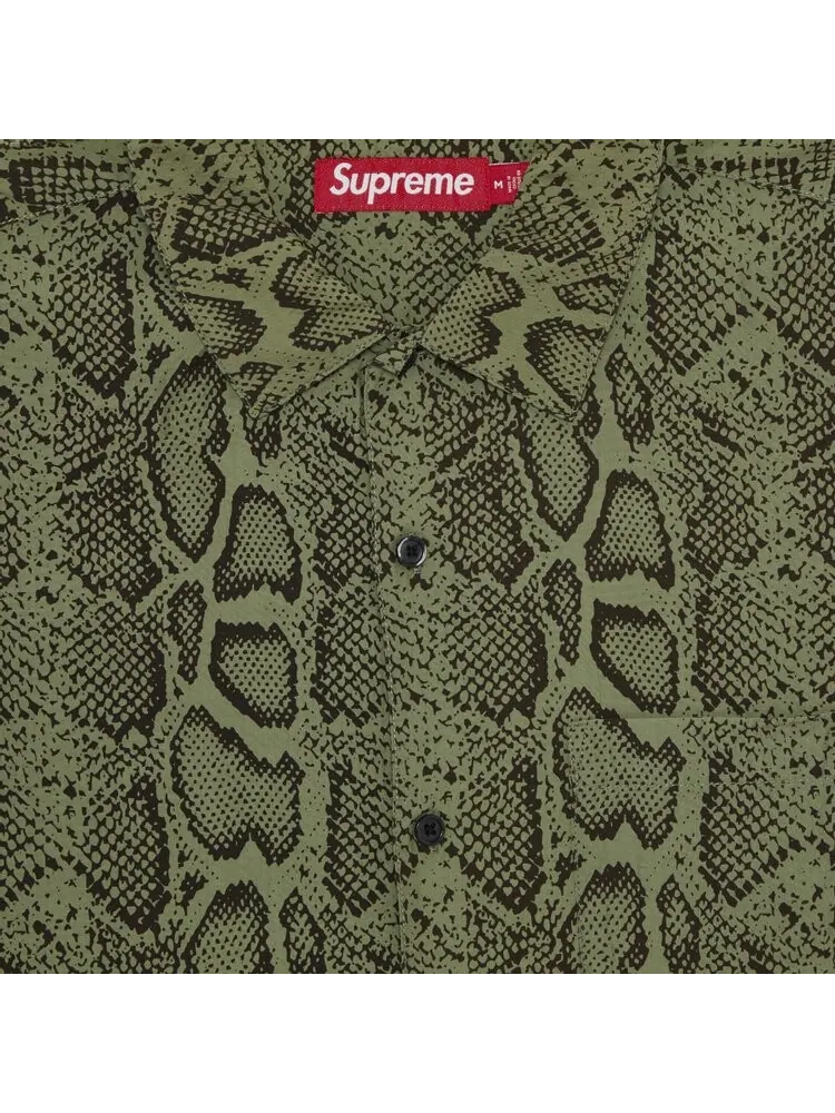 Рубашка Supreme Snake Short-Sleeve 'Olive' — изображение 3 из 3, зеленый