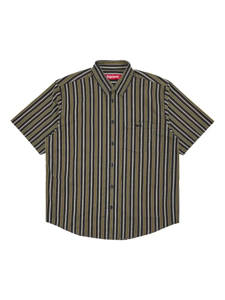 Рубашка Supreme Loose Fit Multi Stripe Short-Sleeve Shirt — изображение 1 из 3, черный
