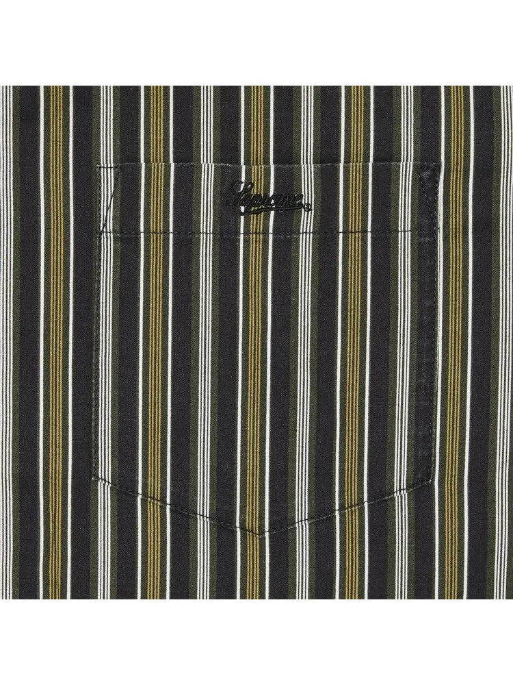Рубашка Supreme Loose Fit Multi Stripe Short-Sleeve Shirt — изображение 3 из 3, черный