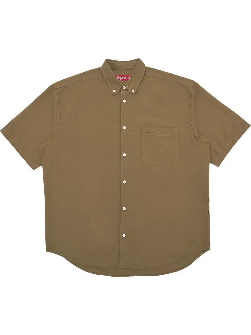 Рубашка Supreme Loose Fit Short-Sleeve Oxford — изображение 1 из 2, оливковый