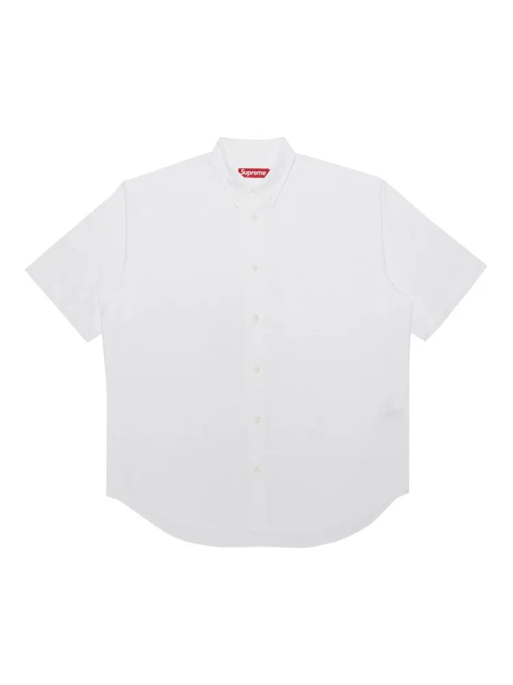 Рубашка Supreme Loose Fit Short-Sleeve Oxford 'White' — изображение 1 из 3, белый