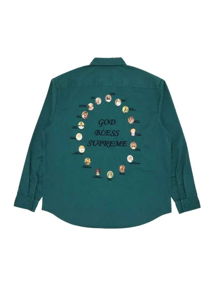 Рубашка Supreme Our Lady Work Shirt — изображение 2 из 3, зеленый