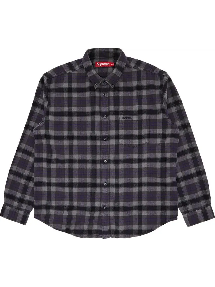 Рубашка Supreme Plaid Flannel 'Black' — изображение 1 из 3, черный