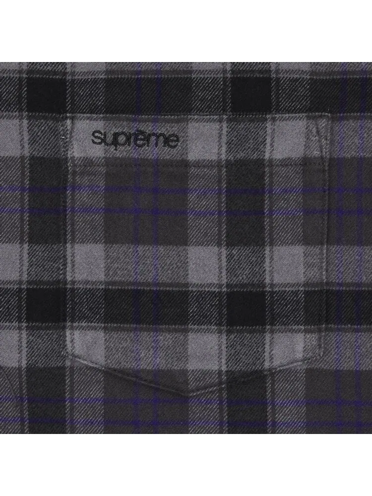 Рубашка Supreme Plaid Flannel 'Black' — изображение 3 из 3, черный