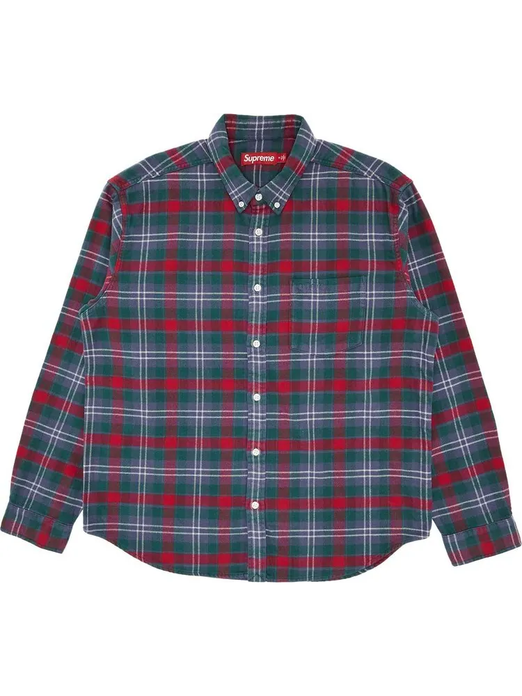 Рубашка Supreme Plaid Flannel 'Slate' — изображение 1 из 3, синий