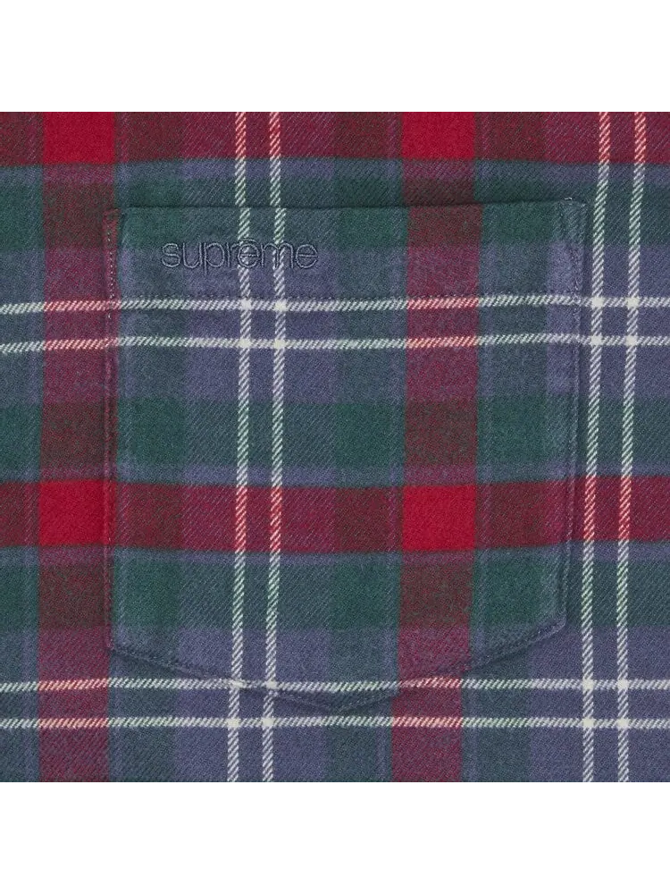 Рубашка Supreme Plaid Flannel 'Slate' — изображение 3 из 3, синий