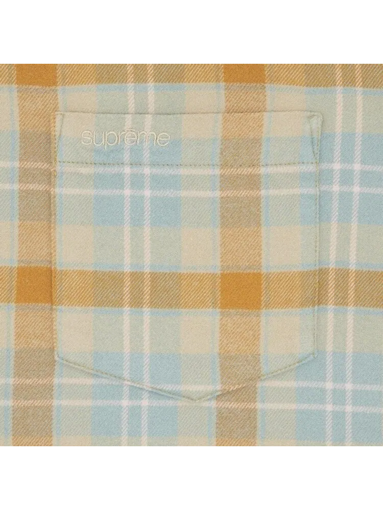 Рубашка Supreme Plaid Flannel 'Tan' — изображение 3 из 3, загар
