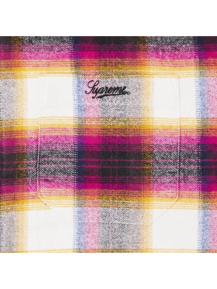 Рубашка Supreme Shadow Plaid Flannel Zip Up 'White' — изображение 3 из 3, мульти