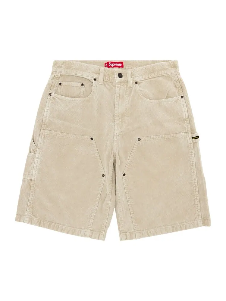 Шорты Supreme Washed Corduroy Double Knee Painter Short — изображение 1 из 3, бежевый