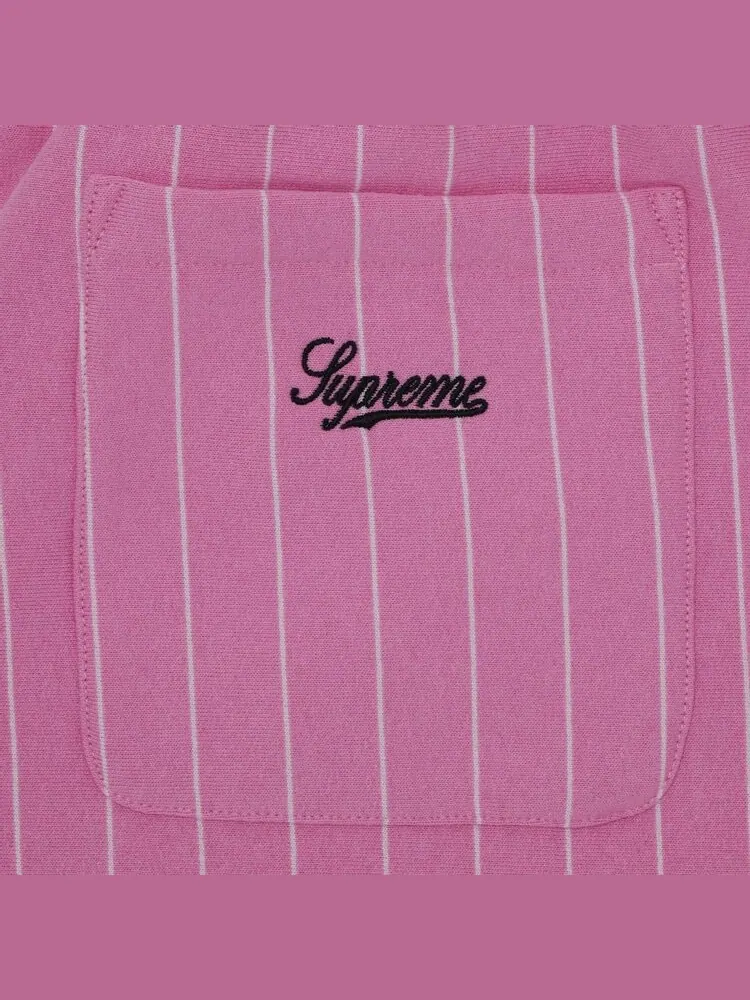 Шорты Supreme Pinstripe Sweatshort — изображение 3 из 3, розовый