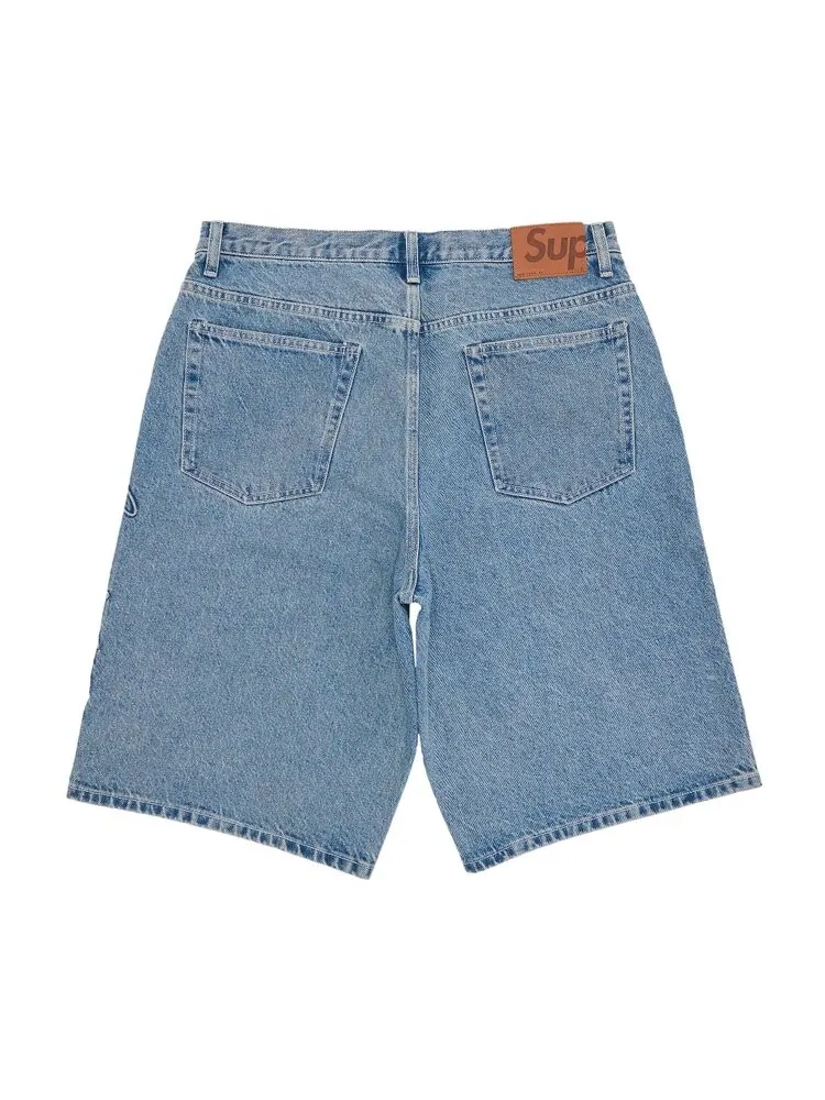 Шорты Supreme Script Baggy Denim Short — изображение 2 из 3, синий