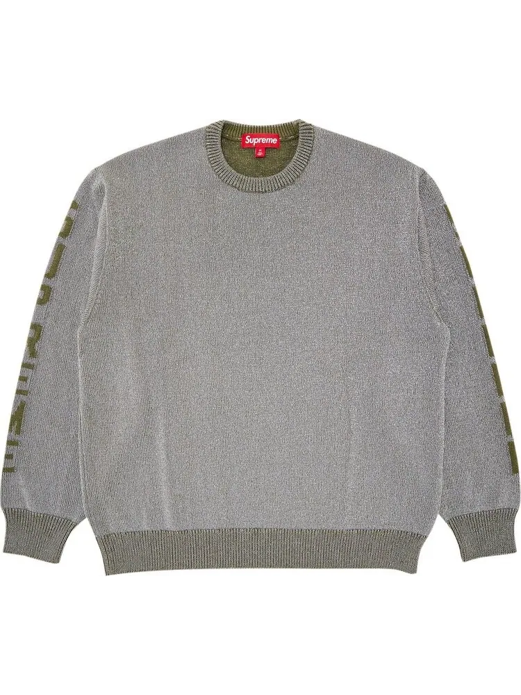 Свитер Supreme Reflective 'Olive' — изображение 1 из 3, зеленый