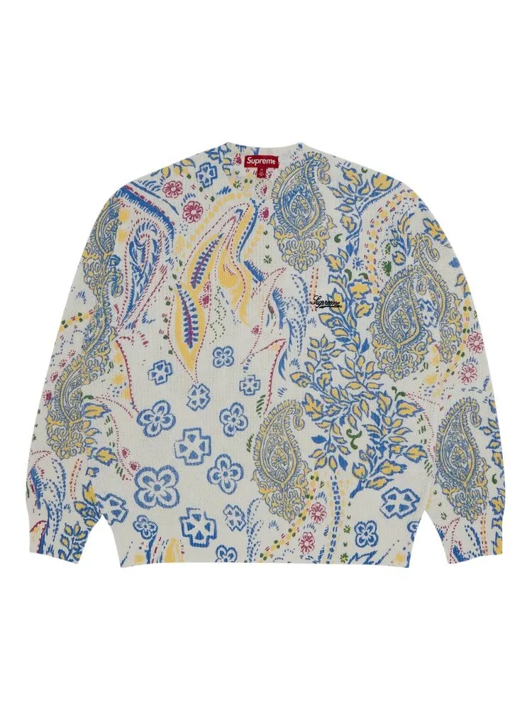 Свитер Supreme Printed Paisley Sweater — изображение 1 из 3, белый
