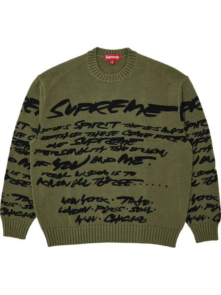 Свитер Supreme Futura 'Olive' — изображение 1 из 3, зеленый