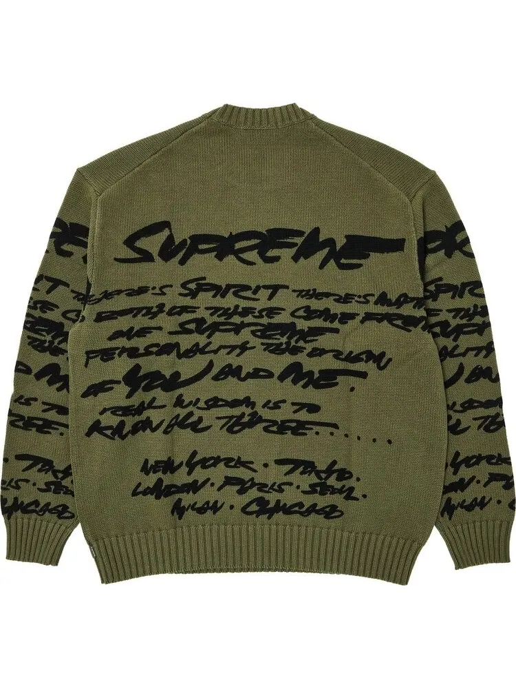 Свитер Supreme Futura 'Olive' — изображение 2 из 3, зеленый