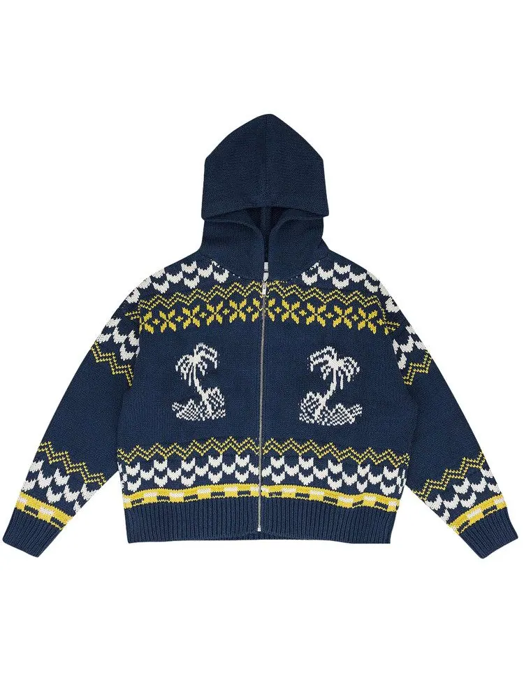 Свитер Rhude Palma Knit Zip Up Sweater 'Navy' — изображение 1 из 1, синий