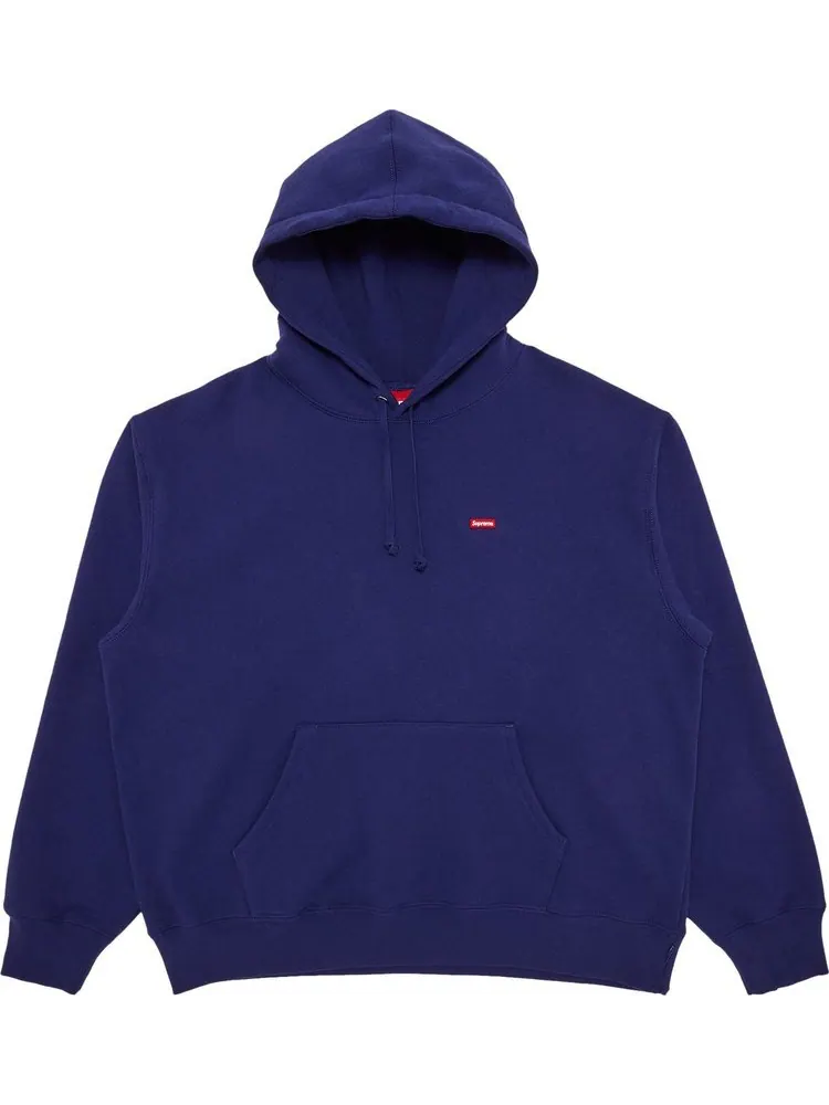 Толстовка Supreme Small Box Hooded 'Washed Navy' — изображение 1 из 2, синий