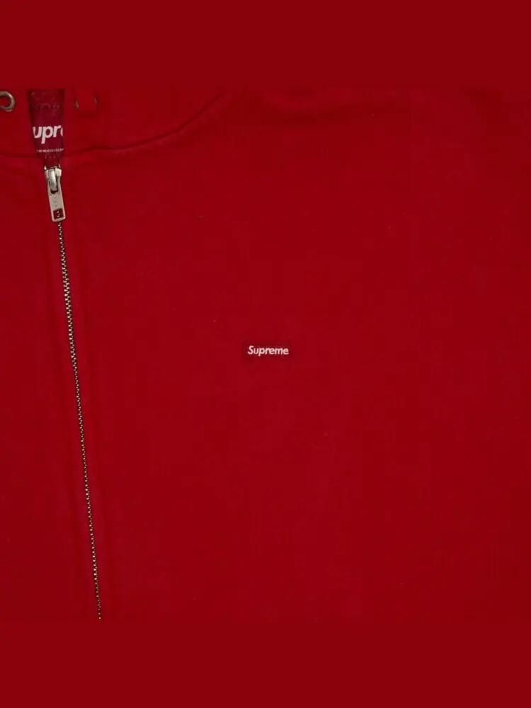 Толстовка Supreme Overdyed Small Box Zip Up Hooded Sweatshirt — изображение 2 из 2, красный