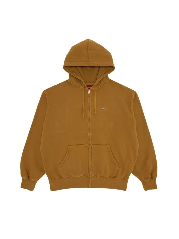 Толстовка Supreme Overdyed Small Box Zip Up Hooded Sweatshirt — изображение 1 из 2, бежевый