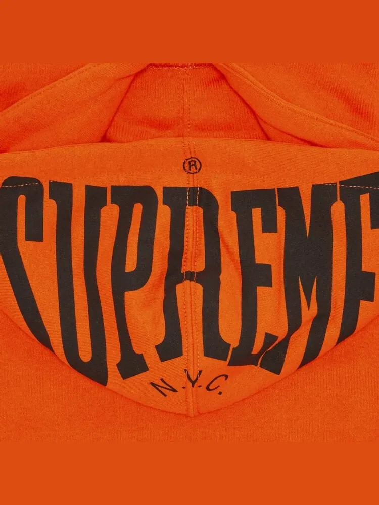 Толстовка Supreme Warm Up Hooded Sweatshirt — изображение 3 из 3, оранжевый