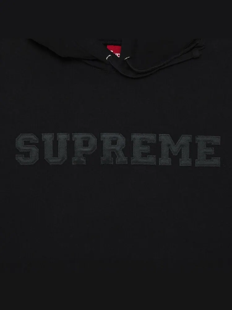 Толстовка Supreme Collegiate Hooded 'Black' — изображение 2 из 2, черный