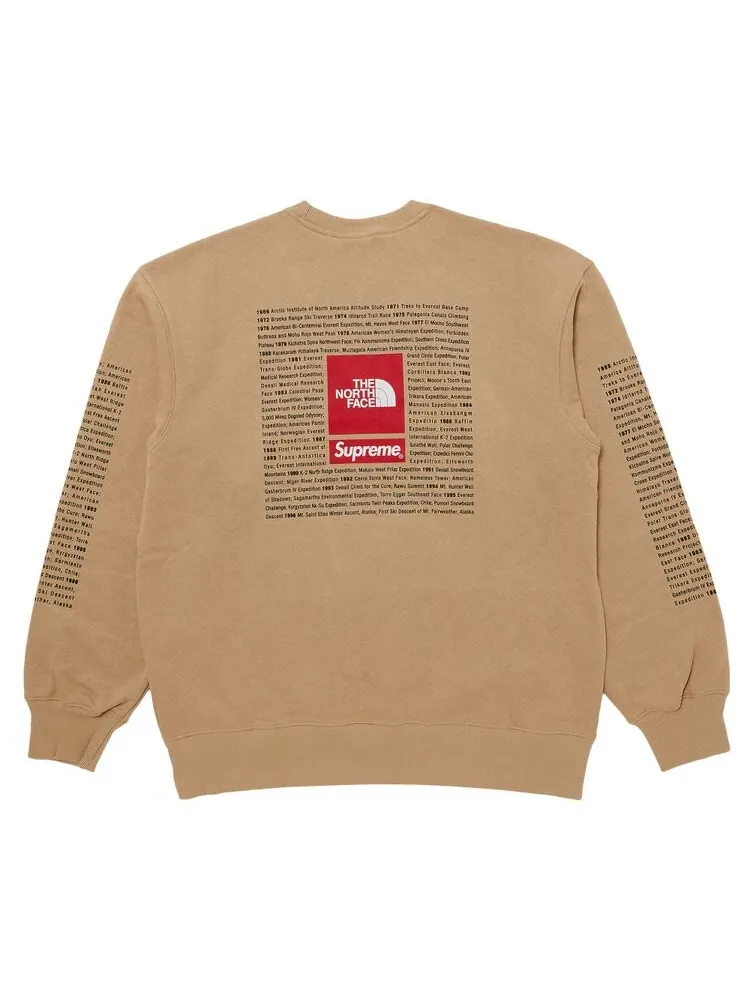 Толстовка Supreme x The North Face Crewneck — изображение 2 из 3, бежевый