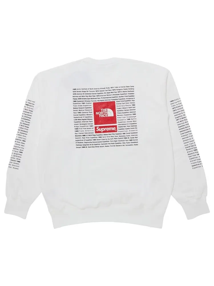 Толстовка Supreme x The North Face Crewneck — изображение 2 из 3, белый