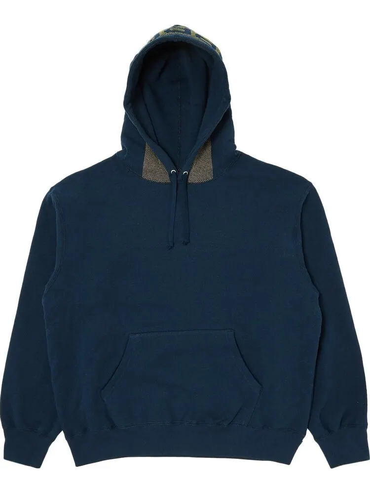 Толстовка Supreme Jacquard Stripe Hooded 'Navy' — изображение 1 из 3, синий