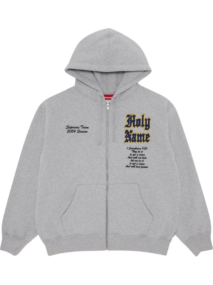 Толстовка Supreme Salvation Zip Up Hooded 'Heather Grey' — изображение 1 из 3, серый