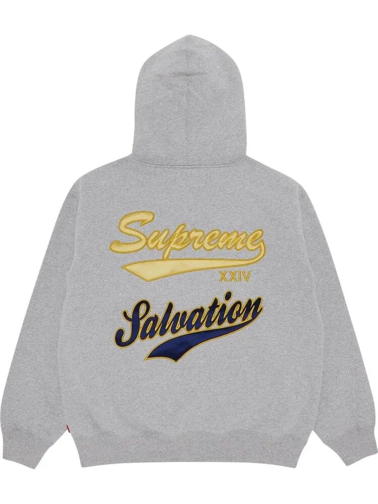 Толстовка Supreme Salvation Zip Up Hooded 'Heather Grey' — изображение 2 из 3, серый