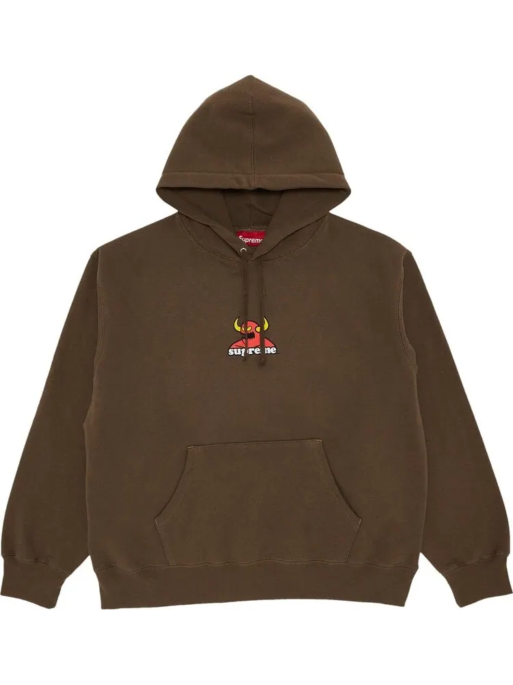 Толстовка Supreme x Toy Machine Hooded 'Dusty Brown' — изображение 1 из 2, коричневый