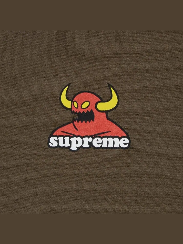 Толстовка Supreme x Toy Machine Hooded 'Dusty Brown' — изображение 2 из 2, коричневый