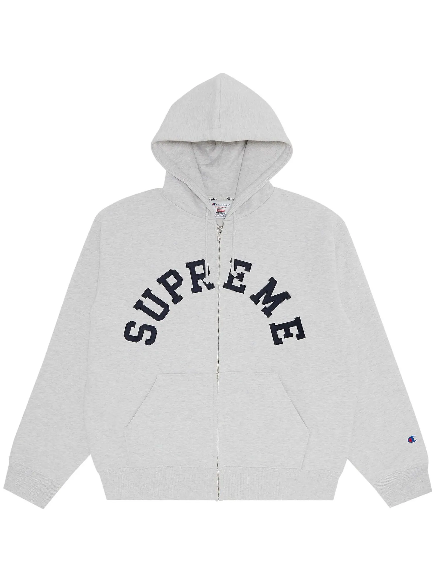 Толстовка Supreme x Champion Zip Up Hooded — изображение 1 из 2, серый