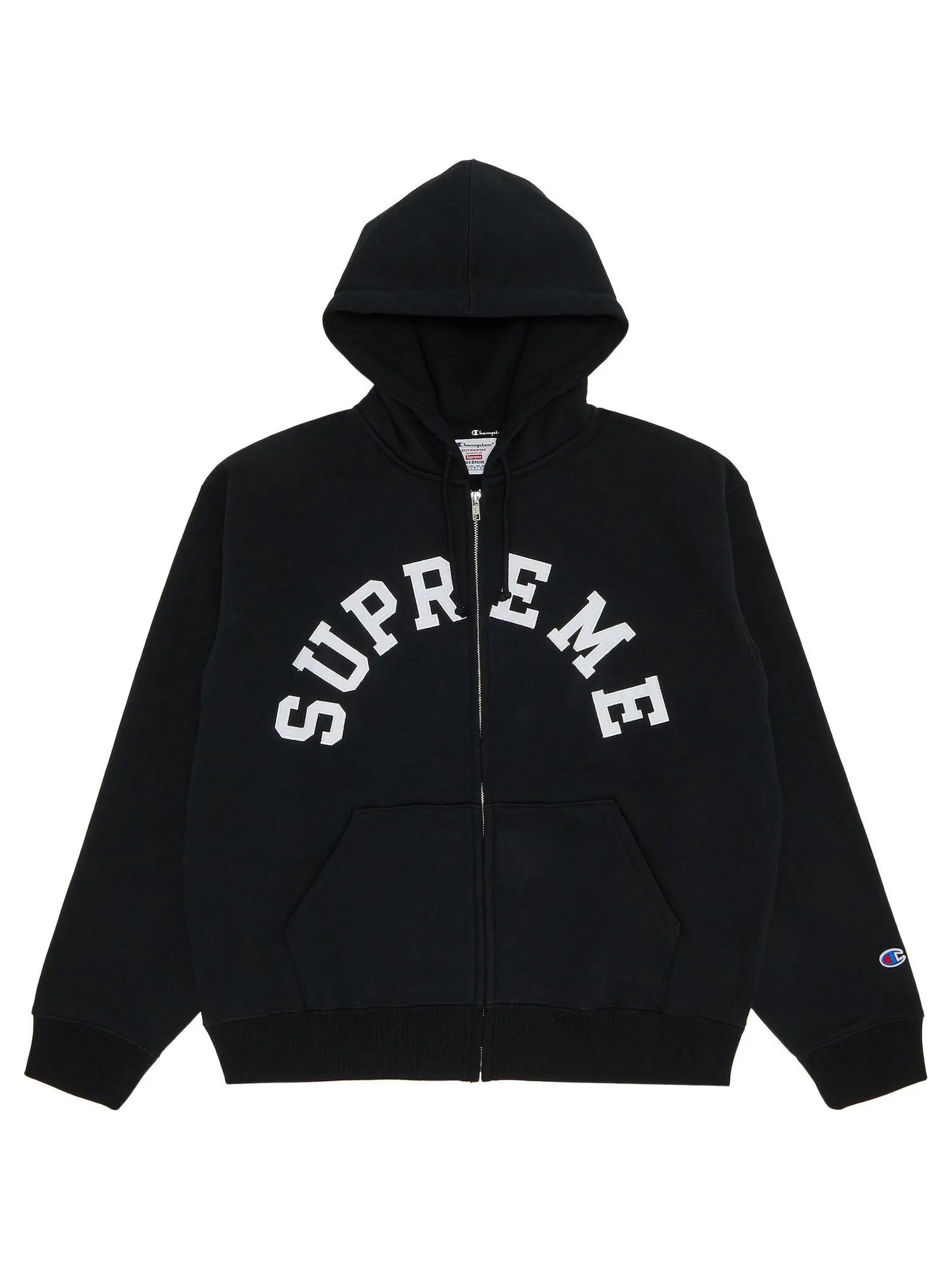 Толстовка Supreme x Champion Zip Up Hooded — изображение 1 из 2, черный