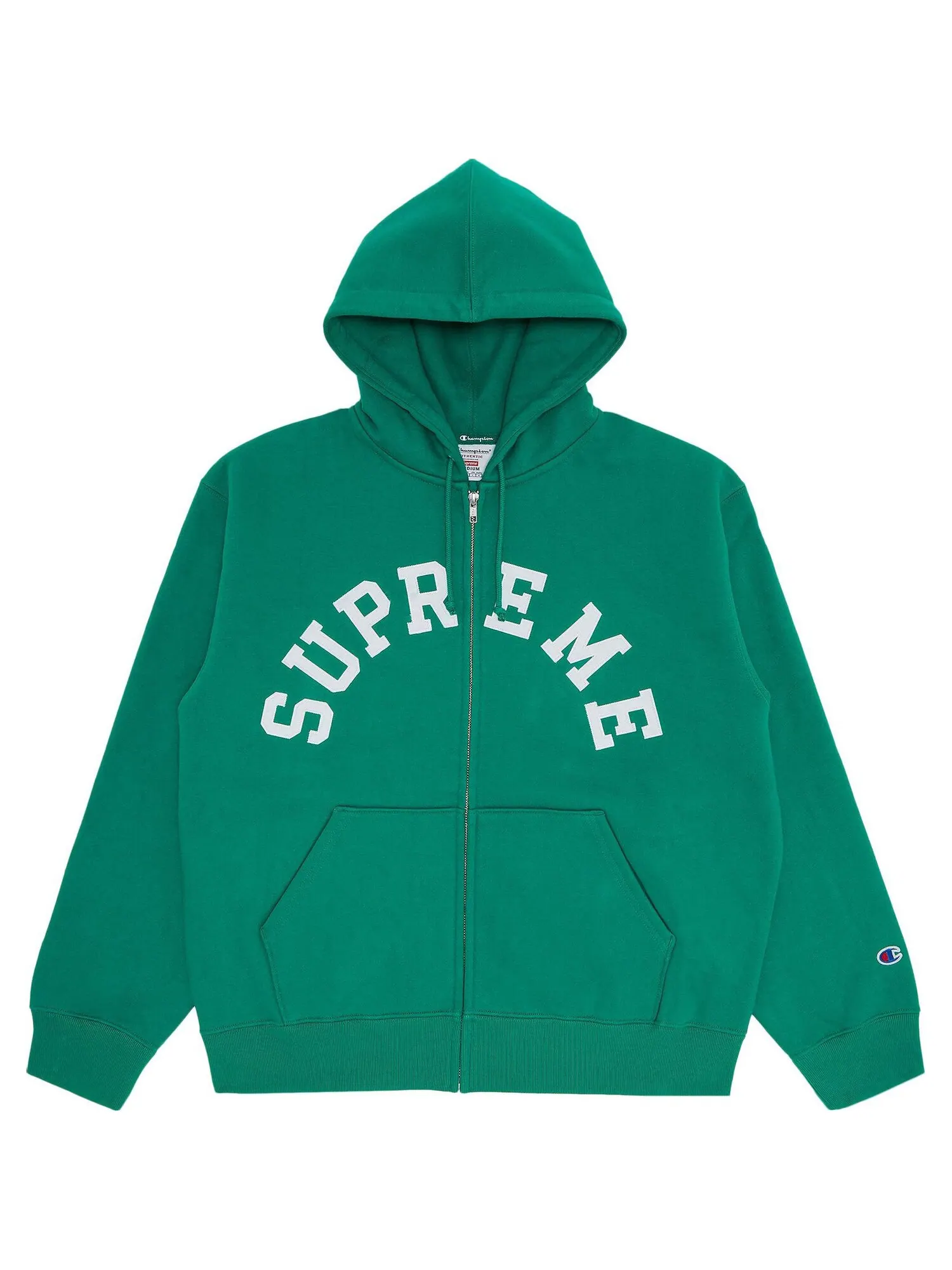 Толстовка Supreme x Champion Zip Up Hooded — изображение 1 из 2, зеленый