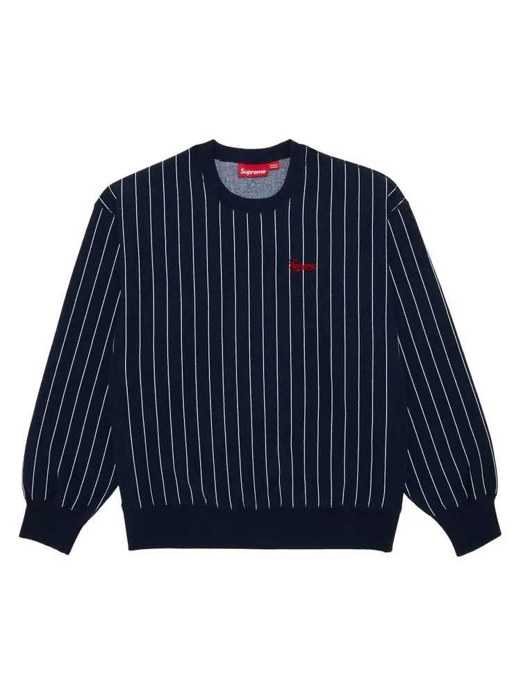 Толстовка Supreme Pinstripe Crewneck — изображение 1 из 2, синий
