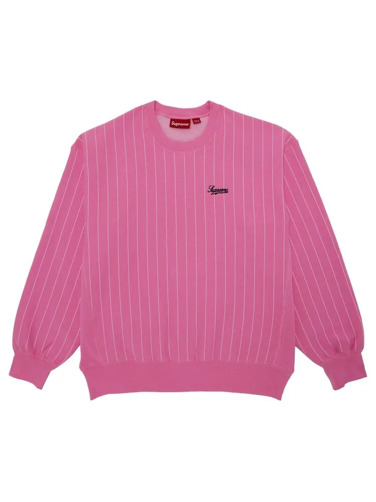 Толстовка Supreme Pinstripe Crewneck — изображение 1 из 2, розовый
